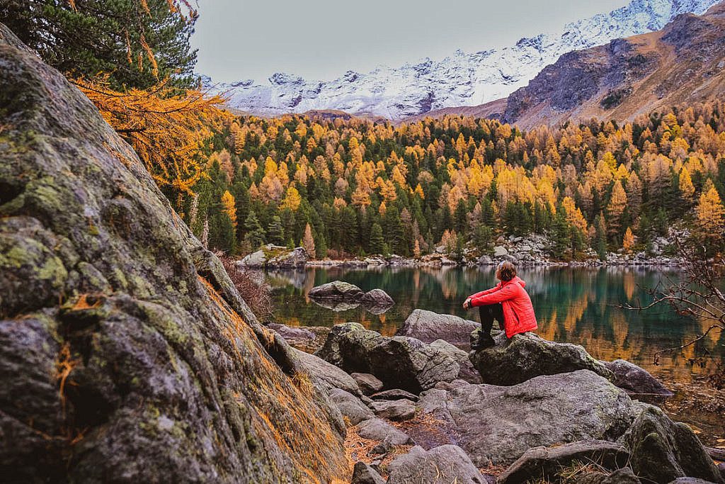 Indian Summer Schweiz Wanderung Valposchiavo Val da Camp Lagh da Saoseo